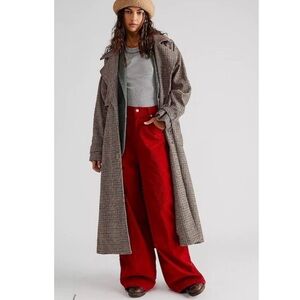 Free People Red Straight Leg Jeans